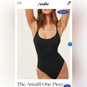 Andie Swim Amalfi One Piece in Black. Small NWOT